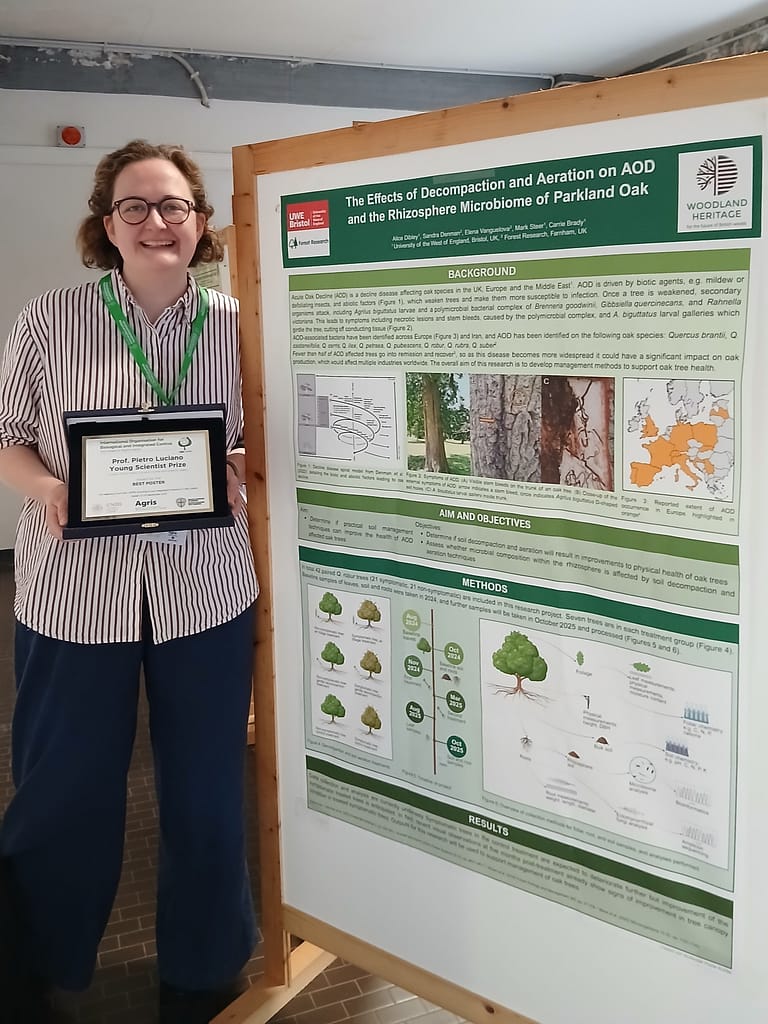 Alice Dibley with her prize-winning poster